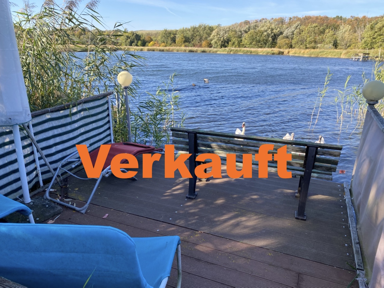 Blick auf Süßen See Bungalow