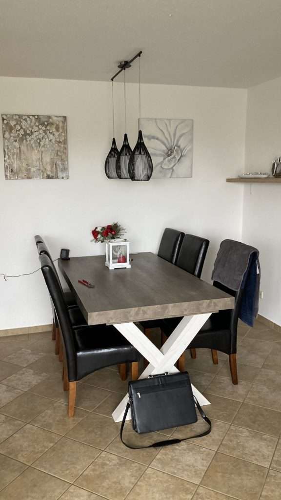 Essecke im Wohnzimmer